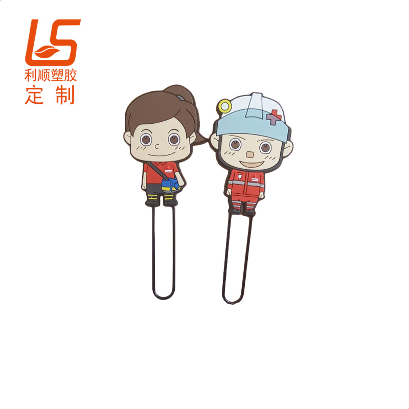 定制PVC软胶回形针 卡通3D公仔书签