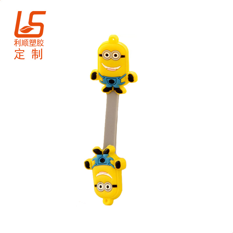 定制卡通pvc软胶摁扣绑线器 软胶嗯扣绕线器