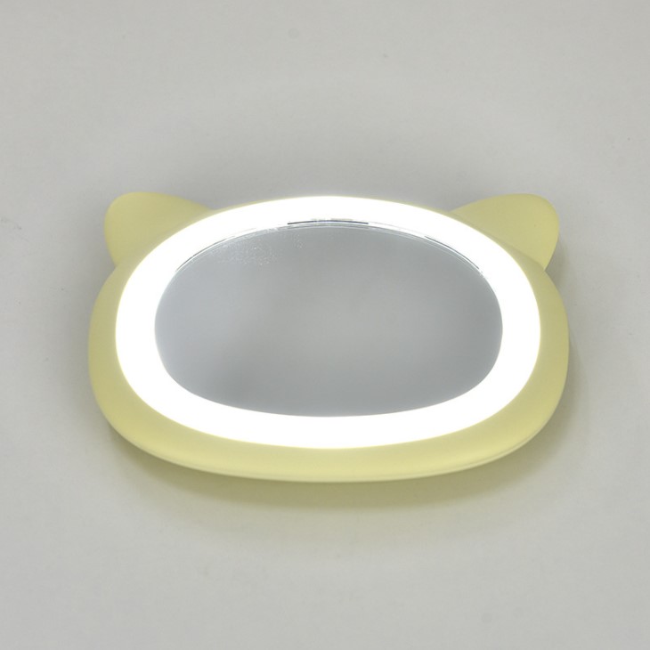 充电LED发光美妆镜卡通LED硅胶化妆镜